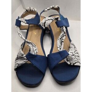Angel Steps comfort wedge Sandals Blue & Faux Snakeskin
